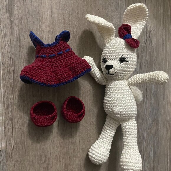 One-of-a-Kind Stuffed Amigurumi animals with clothes buy as a set or separately - Picture 4 of 7